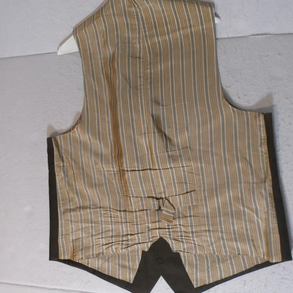Tiglio Men Suit 48 Brown Super 150s Wool 3-Piece Italian Merino Eclectic Grandpa